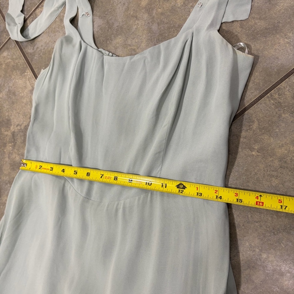 Reformation Celadon Green Blue Westerly Tie Strap Maxi Gown Dress Sz 10 Wedding - Picture 13 of 16